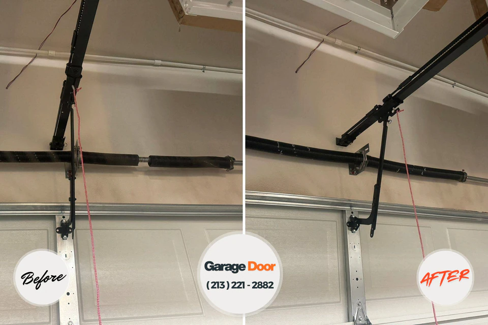 Before and after: garage door repair Eureka Springs, AR